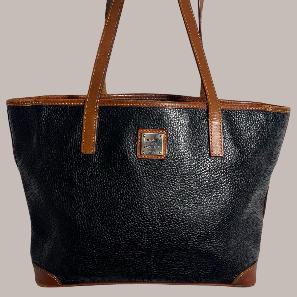 Dooney And Bourke Black Pebble Leather Charleston Large Shopper Tote  *see - Picture 15 of 15